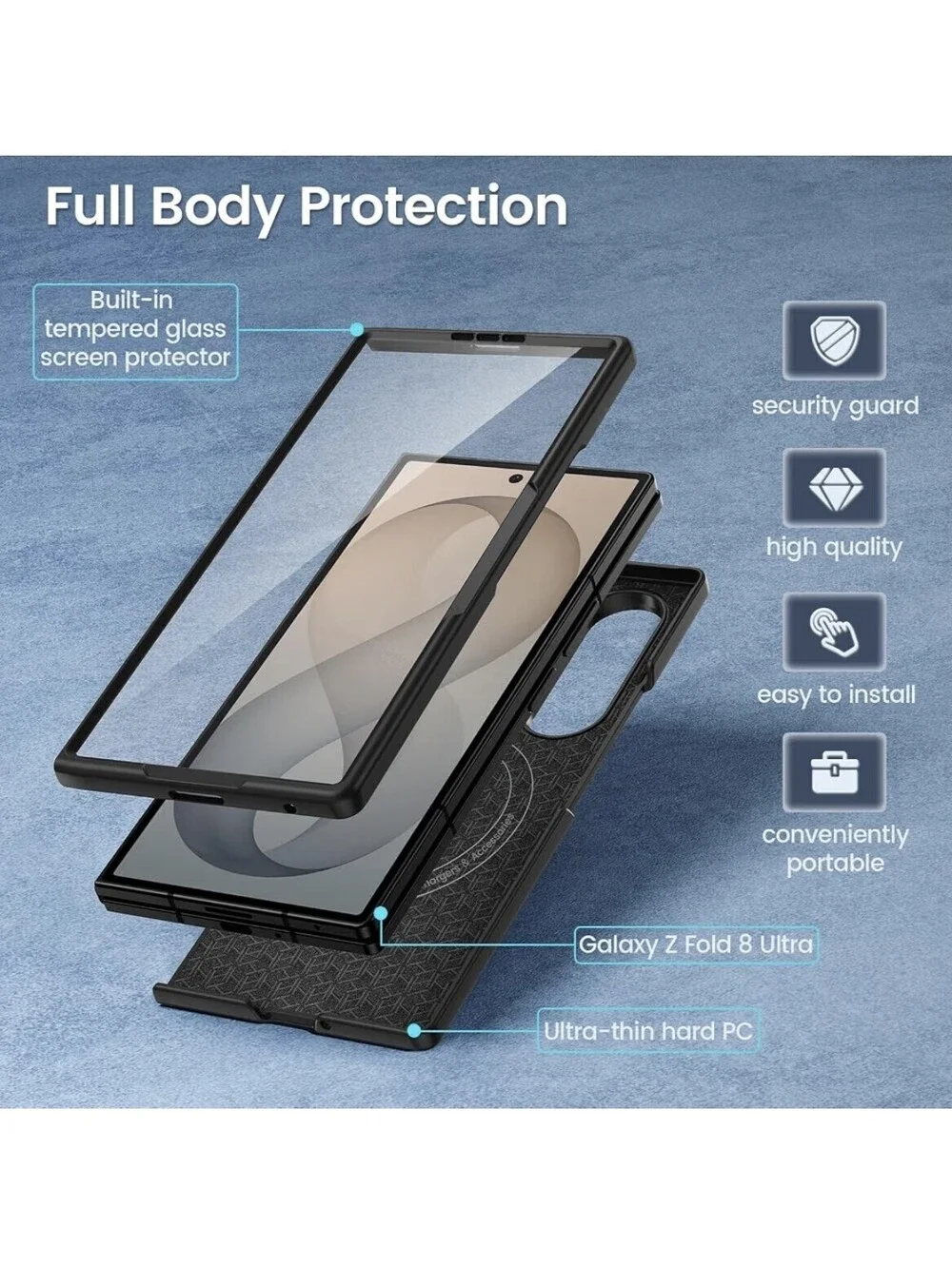 For Samsung Galaxy Z Fold 8/ 8 Ultra Matte Case Mag Safe Shockproof Screen Cover